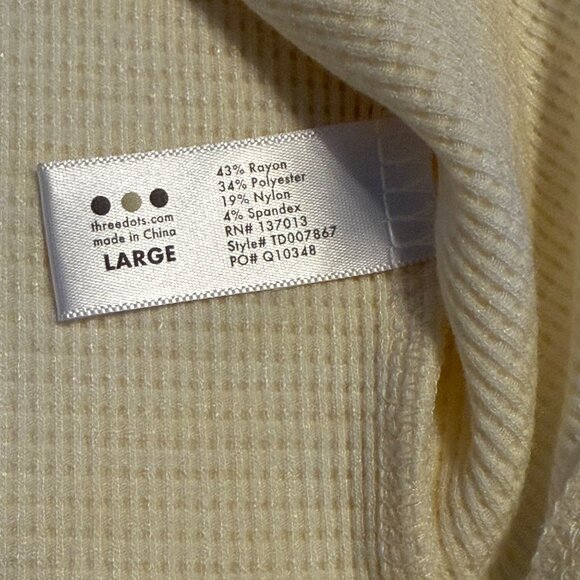 NWT Large Three Dots Cream Oversized Cardigan Sweater - Picture 7 of 12